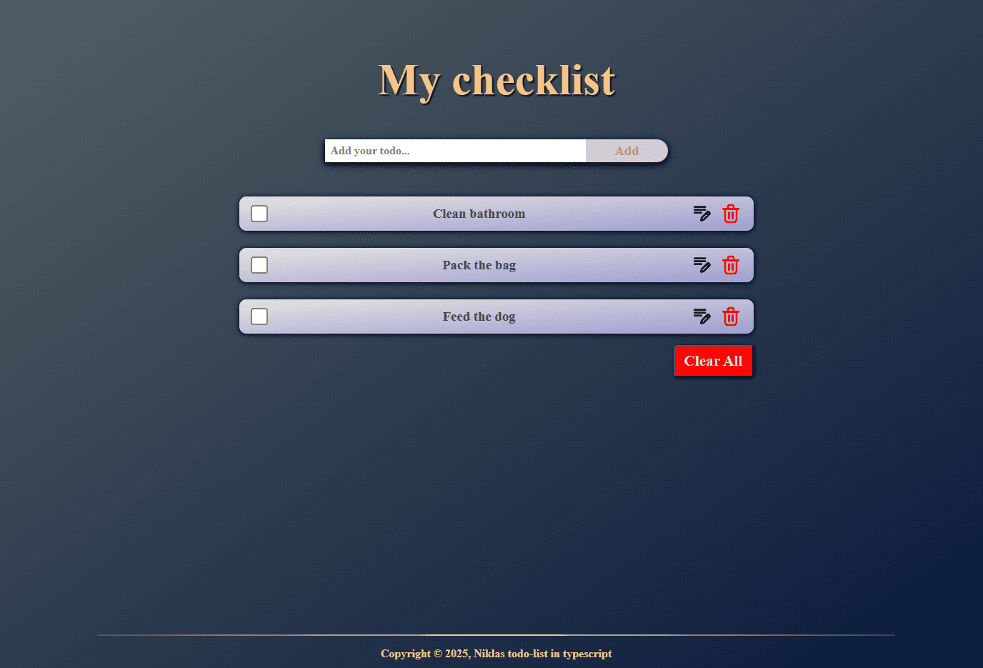 Image of Todo List project.